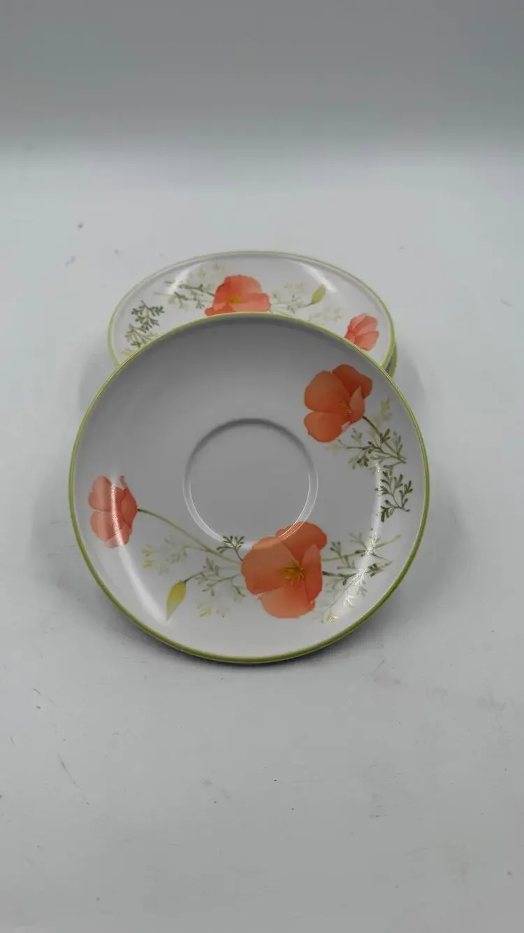 Set of 4 Vintage NORITAKE BRIGHT SIDE 9079 Saucer Japan 6 1/4